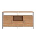 Ver imagem 2 de Balcão Industrial para Sala 135cm Mdf Dalla Costa Casa Lar Cor:freijó com Preto Fosco