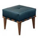 Ver imagem 1 de Puff Banqueta Noé Luxo Madeira Maciça Castellar Móbile Linho Azul