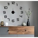 Ver imagem 3 de Super Relógio de Parede 50cm Preto 3d Adesivo Decorativo Luxo Quartz