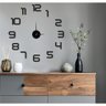Super Relógio de Parede 50cm Preto 3d Adesivo Decorativo Luxo Quartz - 3