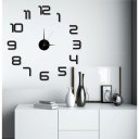 Ver imagem 2 de Super Relógio de Parede 50cm Preto 3d Adesivo Decorativo Luxo Quartz