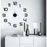 Super Relógio de Parede 50cm Preto 3d Adesivo Decorativo Luxo Quartz - 2