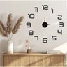 Super Relógio de Parede 50cm Preto 3d Adesivo Decorativo Luxo Quartz - 5