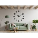 Ver imagem 4 de Super Relógio de Parede 50cm Preto 3d Adesivo Decorativo Luxo Quartz
