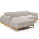 Ver imagem 1 de Sofá 5 Lugares com Chaise Esquerdo para Sala de Estar Molino 300cm D02 Base Castanho Pés D'ouro Bouc