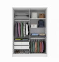 Ver imagem 4 de Guarda Roupa Solteiro MDF 4 Portas 2 Gavetas com Pés 165cm Dinamarca Branco - TCIL Móveis