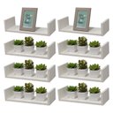 Ver imagem 2 de Kit 8 Prateleiras U 40 X 10cm Branca Suporte Invisível