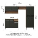 Ver imagem 4 de Armário de Cozinha Compacta Emilly com Balcão Rustic Preto