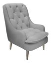 Ver imagem 1 de Poltrona Decorativa Lille Pés Cromados Suede Cinza Dominic Decor
