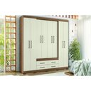Ver imagem 1 de Guarda Roupa Casal 8 Portas e 4 Gavetas C/ Pés Nápoles Jatoba/areia - Santos Andirá