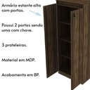 Ver imagem 6 de Armário para Escritório ME4151 com Tranca 2 Portas 3 Prateleiras MDP 60cm Nogal