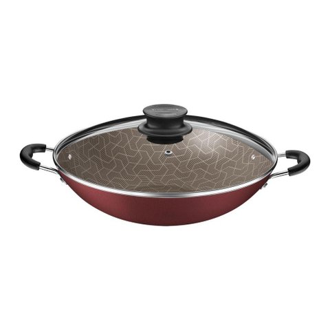 Wok Tramontina Paris com Revestimento Interno e Externo em Antiaderente Starflon Max Vermelho