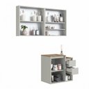 Ver imagem 5 de Conjunto Banheiro Suspenso Gabinete e Espelheira Bahamas 120cm Arenas Cj102