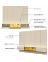 Ver imagem 5 de Conjunto Painel Home Modulo Suspenso TV 85 Polegadas Sheron Cor:Off-White