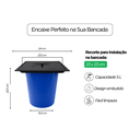 Ver imagem 3 de Lixeira Quadrada de Bancada Inox Preta Pia Cozinha 5L com Balde Plástico Embutir