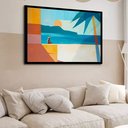 Ver imagem 2 de Quadro Decorativo Praia Abstrato - 50x70cm:moldura Preta