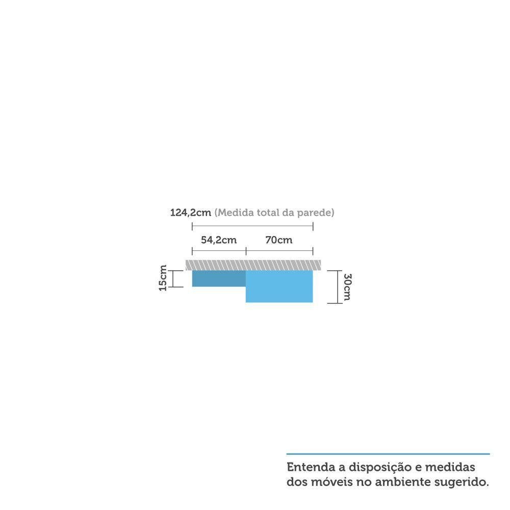 Lavanderia Com Armário Aéreo E Painel Com 3 Prateleiras Crema Com Linho - 4