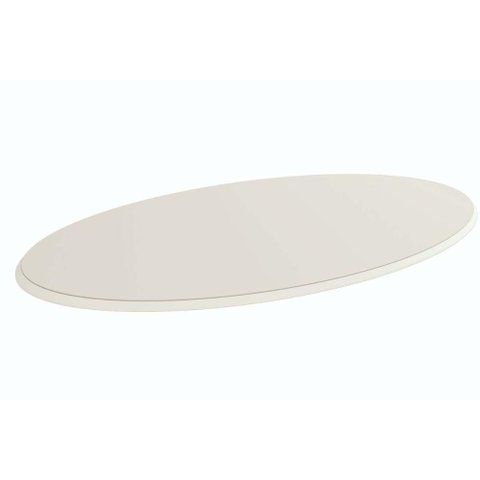 Tampo Mesa Sala de Jantar Madeirado C/vidro Ta61 Redondo 105x180cm Off White C/ Vidro Off White -