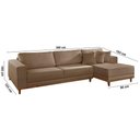 Ver imagem 4 de Sofá Cronos 03 Metros Chaise Lado Direito Meu Sofá Online B016 Veludo Marrom
