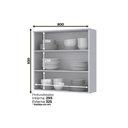 Ver imagem 3 de Armário Aéreo p/ Cozinha Americana c/ 2 Portas 80cm Cinza - Henn