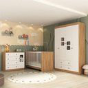 Ver imagem 2 de Quarto de Bebê Completo com Berço 3 em 1 para Colchão 130x60cm Brisa Multimóveis Mp4517