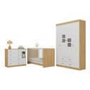 Ver imagem 1 de Quarto de Bebê Completo com Berço 3 em 1 para Colchão 130x60cm Brisa Multimóveis Mp4517