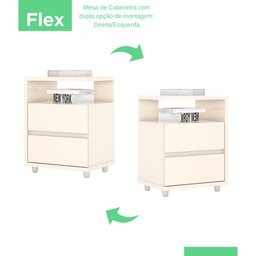 Mesa de Cabeceira 2 Gavetas Nora Casa 812 - 4