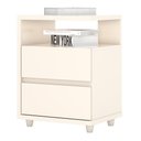 Ver imagem 2 de Mesa de Cabeceira 2 Gavetas com Pés em ABS e Montagem Flex Nora Casa 812 Off White