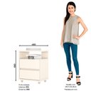 Ver imagem 2 de Mesa de Cabeceira Nora Casa 812 2 Gavetas MDP com Pés em ABS Estilo Moderno