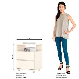 Mesa de Cabeceira 2 Gavetas Nora Casa 812 - 2