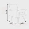 Kit 02 Poltrona Decorativa Opala Suede Cinza Escuro - Pandora Decor - 2