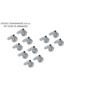 Ver imagem 1 de Kit 16 Rodinhas Rodizios Fixos Transparente Rigida para Moveis 38mm