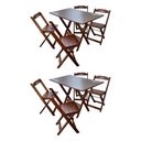 Ver imagem 1 de Kit 2 Conjuntos Mesa Dobrável Madeira 110x70 com 4 Cadeiras Personalizada Hei Imbuia - Tarimatã