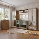 Ver imagem 3 de Quarto Infantil com 2 Guarda-Roupas Neo com Espelhos 2 Aéreos 1 Cômoda Rustic/Crema Madesa 04
