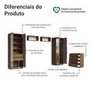 Ver imagem 4 de Quarto Infantil com 2 Guarda-Roupas Neo com Espelhos 2 Aéreos 1 Cômoda Rustic/Crema Madesa 04