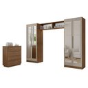 Ver imagem 1 de Quarto Infantil com 2 Guarda-Roupas Neo com Espelhos 2 Aéreos 1 Cômoda Rustic/Crema Madesa 04