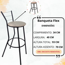 Ver imagem 4 de Banqueta Banco Alto Cozinha Alta Bar Bistro Area Americana:bege