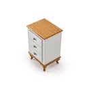 Ver imagem 3 de Mesa de Cabeceira 3 Gavetas Clássica Mdf Pés Luiz Xv Offwhite - Imbuia