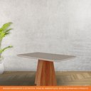 Ver imagem 5 de Mesa de Jantar Retangular 130x80cm Tampo Mdf/vidro Maite Cimol Cinamomo/off White