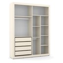 Ver imagem 5 de Berço Americano com Capitonê New Boucle e Guarda Roupa Tutto New 2 Portas Off White - Matic