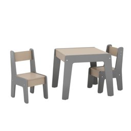 Conjunto de Mesa com 2 Cadeiras Goiania Cinza - 4