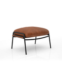 Ver imagem 5 de Kit Poltrona Cadeira Decorativa + Puf Serrana Zahav Estofado:Courino Sintético Marrom