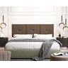 Painel Cabeceira Box King 1,95 Detalhe Madeira Suede Marrom - Comprar Moveis em Casa - 1