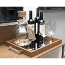 Ver imagem 3 de BANDEJA CAFÉ DA MANHÃ DECORAÇÃO COM ALÇA MADEIRA AVELÃ 32 X 42 MADEIRA /ESPELHO LUXO