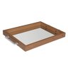 BANDEJA CAFÉ DA MANHÃ DECORAÇÃO COM ALÇA MADEIRA AVELÃ 32 X 42 MADEIRA /ESPELHO LUXO - 1