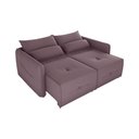 Ver imagem 3 de Sofá Cama 2 Lugares com Almofadas 205cm Celine Veludo Rosê Matrix