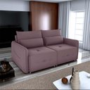 Ver imagem 4 de Sofá Cama 2 Lugares com Almofadas 205cm Celine Veludo Rosê Matrix