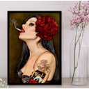 Ver imagem 2 de Quadro Pombagira Maria Padilha 24x18cm:Madeira preta