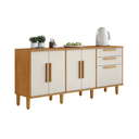 Ver imagem 2 de Balcão 5 Portas 2 Gavetas Lorena Kaiki Móveis - Nature/off