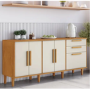 Ver imagem 1 de Balcão 5 Portas 2 Gavetas Lorena Kaiki Móveis - Nature/off
